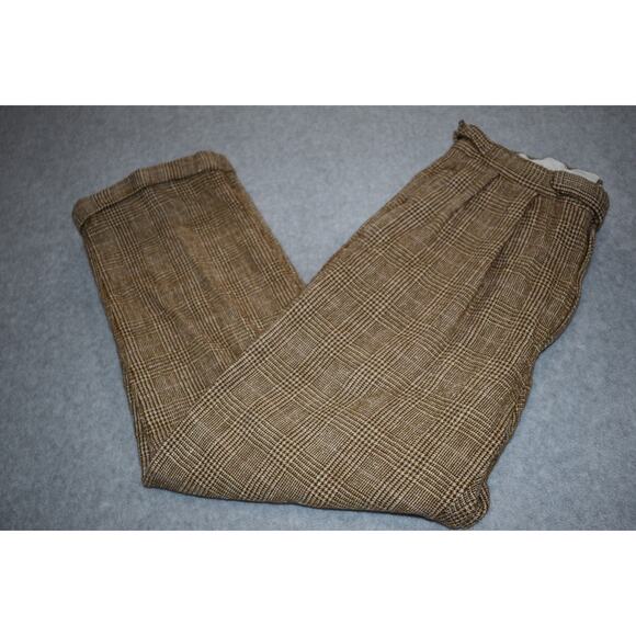 Vintage Polo Ralph Lauren Linen Pants Mens Size 30 x 29 Houndstooth Made USA Tan - Picture 1 of 8